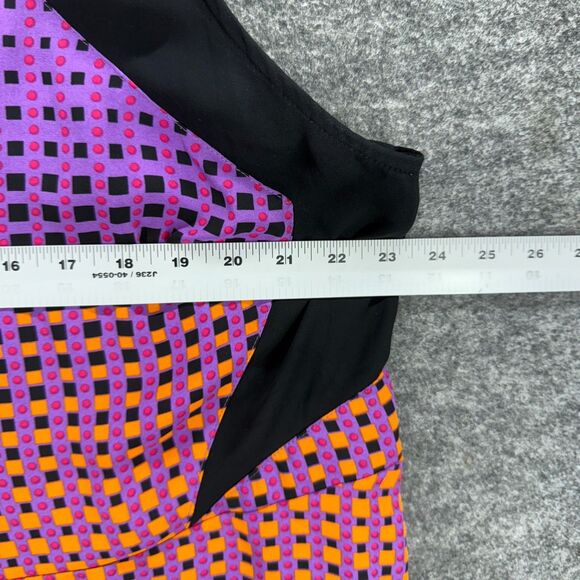 Unbranded Blouse Women M Medium Purple Plaid Zipper Sleeveless Wide Strap Casual - Picture 3 of 5